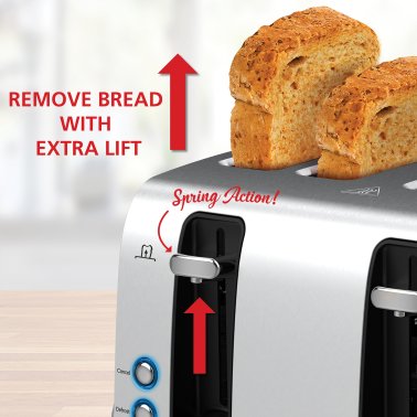 Brentwood® Select 1,500-Watt Extra-Wide Stainless Steel 4-Slice Toaster