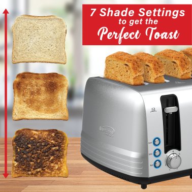 Brentwood® Select 1,500-Watt Extra-Wide Stainless Steel 4-Slice Toaster
