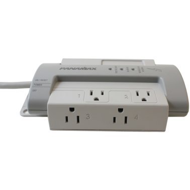 Panamax® MAX® 4 EX Surge Protector, 4 Outlets, 8-Ft. Cord, Gray and Black
