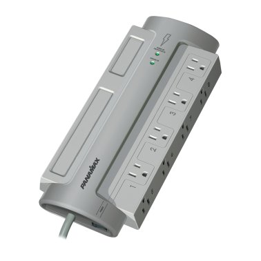Panamax® PowerMax® PM8-EX Surge Protector, 8 Outlets, 6-Ft. Cord, Gray