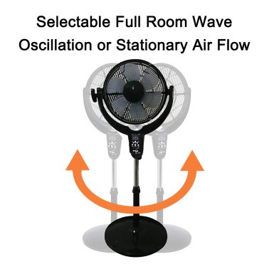Optimus F-7508 3-Speed 70-Watt 14-In. Portable Louver-Rotating Oscillating Pedestal Air Circulator with Remote and LED Display