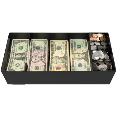Nadex Coins™ Steel 5-Compartment Currency Tray with Coin Tray Insert and Lockable Cover