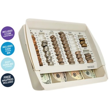 Nadex Coins™ 2-Tier Cash and Coin Handling Tray