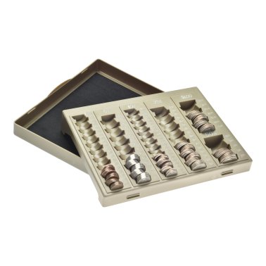 Nadex Coins™ 6-Compartment Coin Handling Tray (Beige)