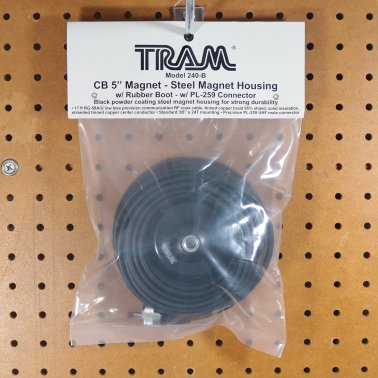 Tram® 5-Inch Black Steel NMO Magnet Mount with RG58 Coaxial Cable and UHF PL-259 Connector