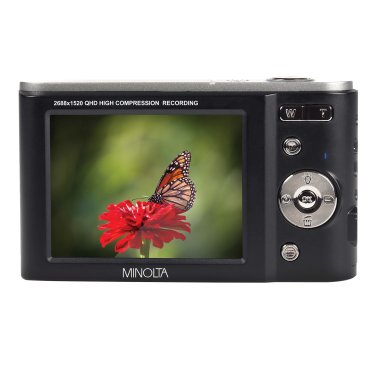 Minolta® MND20 16x Digital Zoom 44 MP/2.7K Quad HD Digital Camera (Black)