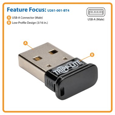 Tripp Lite® by Eaton® Mini Bluetooth® 4.0 USB Adapter