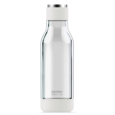ASOBU® 17-Oz. Inner Peace Break-Resistant Glass Water Bottle (White)