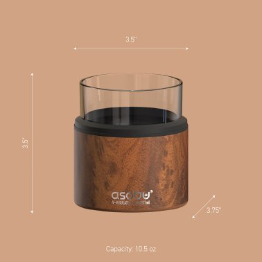 ASOBU® On the Rocks Insulated 10.5-Oz. Whiskey Kuzie (Wood)