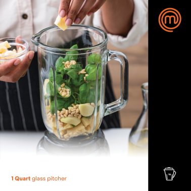 MasterChef® 1.1-Qt. 300-Watt 2-Speed Table Blender with Glass Pitcher