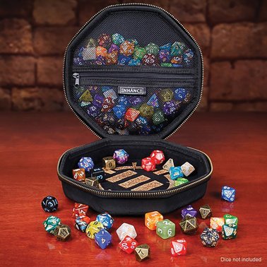 ENHANCE Tabletop Series RPG Gaming Dice Case with Rolling Tray, Black