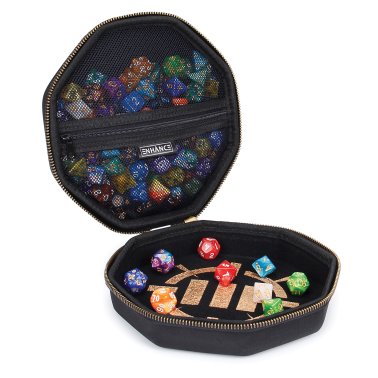 ENHANCE Tabletop Series RPG Gaming Dice Case with Rolling Tray, Black