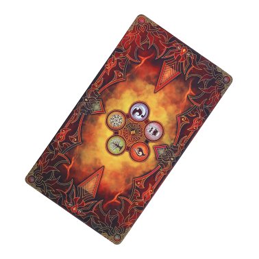 ENHANCE TCG Card Playmat with Stitched Edges and Drawstring Pouch, Flames