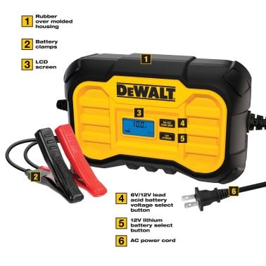 DEWALT® Professional 6-Volt/12-Volt 10-Amp Automatic Battery Charger/Maintainer, DXAEC10