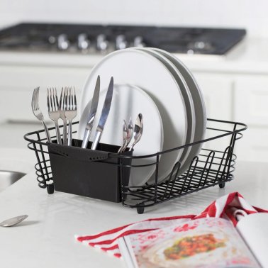 Better Houseware 2-Piece Dish Drainer (Black)