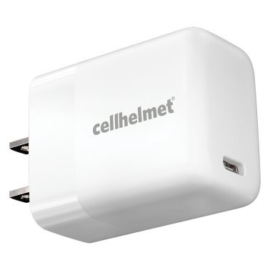 cellhelmet® 25-Watt Single-USB Power Delivery Wall Charger with USB-C® to USB-C® Round Cable, 3 Feet