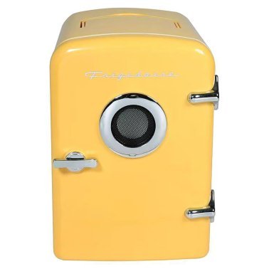 Frigidaire® 6-Can Retro Portable Beverage Refrigerator with Bluetooth® Speaker (Yellow)