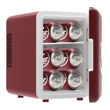 Dr. Pepper® 6-Can Portable Mini Fridge, MIS153DRP, Red