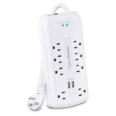 CyberPower® P806U Home Office Surge-Protector 8-Outlet Power Strip with 2 USB Ports, 6-Foot Cord