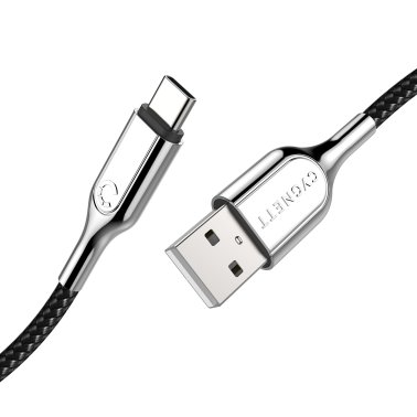 Cygnett® Charge and Sync Cable Armored 2.0 USB-C® to USB-A Cable, 3 Feet (Black)
