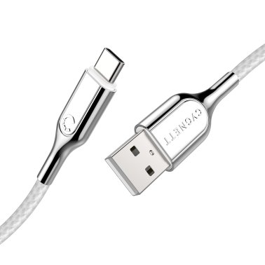 Cygnett® Charge and Sync Cable Armored 2.0 USB-C® to USB-A Cable, 3 Feet (White)