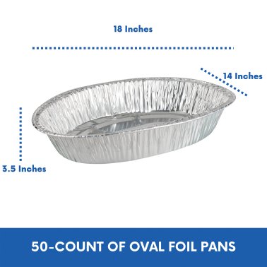 EKCO® Oval Aluminum Foil Pans (50 Pack)