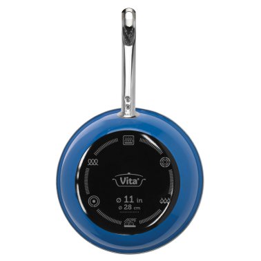 Vita® 11-In. Enamel-on-Steel Covered Skillet (Blue)