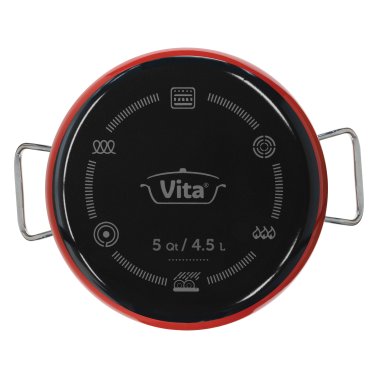 Vita® 5-Qt. Enamel-on-Steel Covered Casserole (Red)