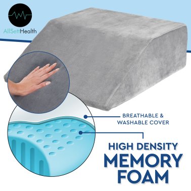AllSett Health® Leg Elevation Wedge Memory Foam Pillow (Gray)