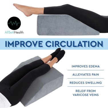 AllSett Health® Leg Elevation Wedge Memory Foam Pillow (Gray)