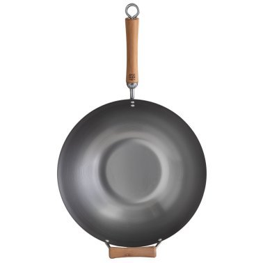 Joyce Chen® Classic Series Uncoated Carbon Steel Wok Set with Lid and Birch Handles, 4 Pieces, 14-In.