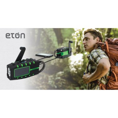 Eton® Scorpion II AM/FM/NOAA® Weatherband Radio and Flashlight, Black and Green