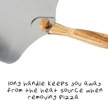 Old Stone Aluminum Pizza Peel with Folding Wood Handle (14 In. x 16 In.)