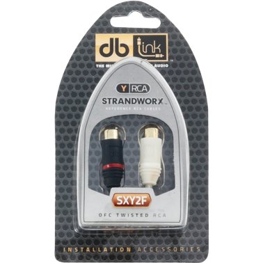 DB Link® Twisted-Pair Strandworx™ Series RCA Y-Adapter, 1 Male to 2 Females