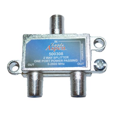 Eagle Aspen® 2-Way 2,600-MHz Coaxial Splitter with 1-Port Power Passing