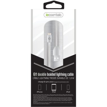 iEssentials® Charge & Sync Braided Lightning® to USB Cable (72 In.; White)
