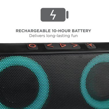 ION® Uber™ Boom Portable Bluetooth® Speaker with Speakerphone, Lights, and Stereo-Link™