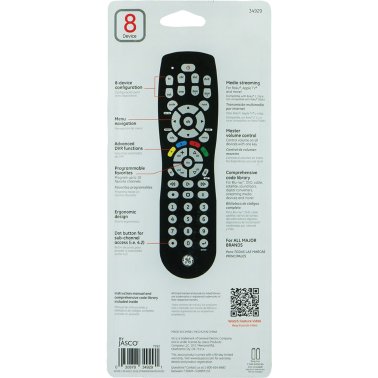 GE® 8-Device Universal Remote, Black