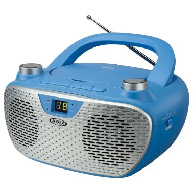 JENSEN® CD-485 1-Watt Portable Stereo CD Player with AM/FM Radio (Blue)