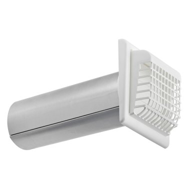 Lambro® 4-In. White Plastic Louvered Vent with Tail Piece and Bird/Rodent Guard