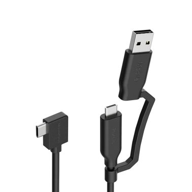 Mobile Pixels 3-Ft. USB-C® to USB-C® Cable with Type-A Adapter, Black