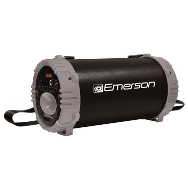 Emerson® Portable Bluetooth® Speaker with LED Lighting, FM Radio, and Carrying Strap, EAS-3001 (Gray)