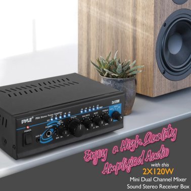 Pyle® PTA4 120 Watts x 2 2.0-Stereo Mini Power Amp with Bluetooth®