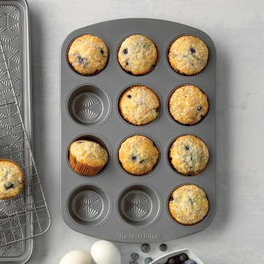 Taste of Home® 12-Cup Non-Stick Metal Muffin Pan, Ash Gray