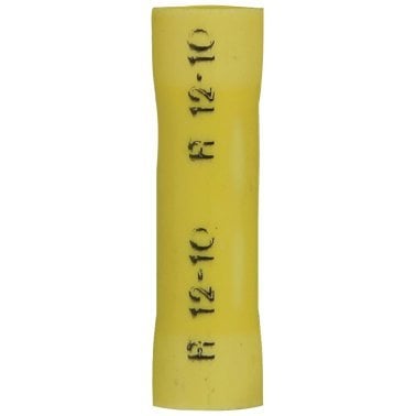 Install Bay® Vinyl Butt Connectors, 100 Count (12–10 Gauge; Yellow)