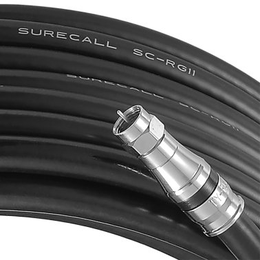 SureCall® RG11 Premium Low-Loss 75-Ohm Coaxial Cable, Black (50 Ft.)
