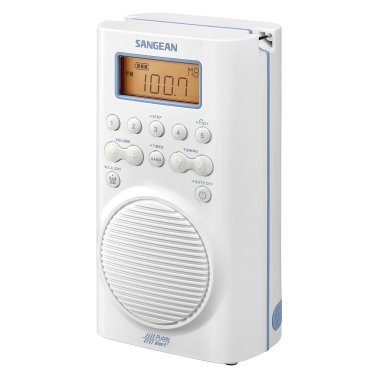 Sangean® H205 Portable 3-Band AM/FM/Weather-Alert Waterproof Shower Clock Radio