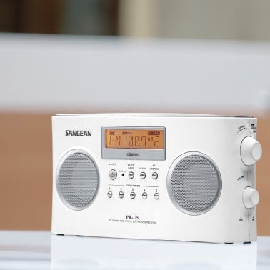 Sangean® PR-D5 FM-Stereo/AM Portable Digital-Tuning Radio (White)