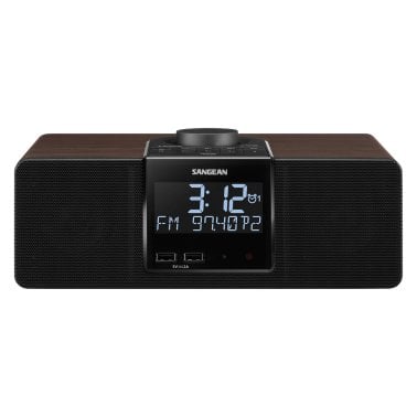 Sangean® AM/FM Bluetooth® Tabletop Wooden Clock Radio with Alarm and Sleep Timers