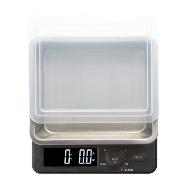Taylor® Precision Products Kitchen Scale with Stainless Steel Storage Container and Lid, 22-Lb. Capacity